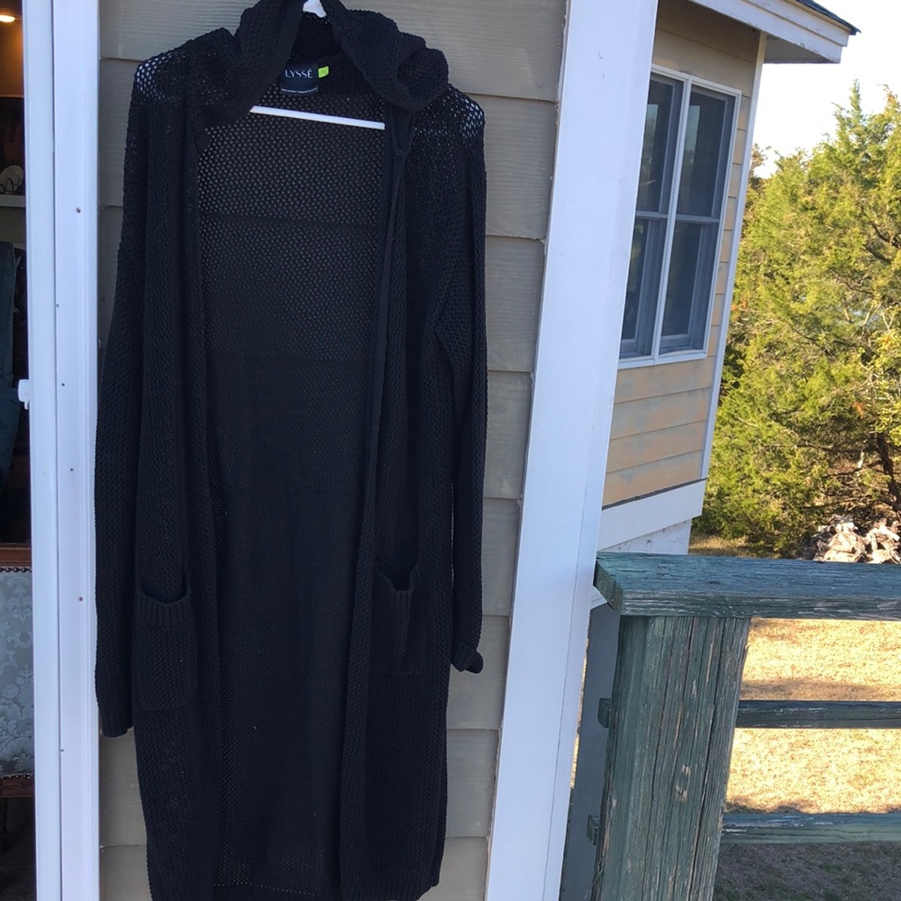 EUC Lysse loose knit hooded cardigan